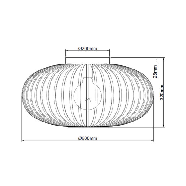 Die bronzefarbene Chericoni Curvato Deckenleuchte, Ø60 cm, 1-flammig, E27, vereint Design und harmonisches Licht.