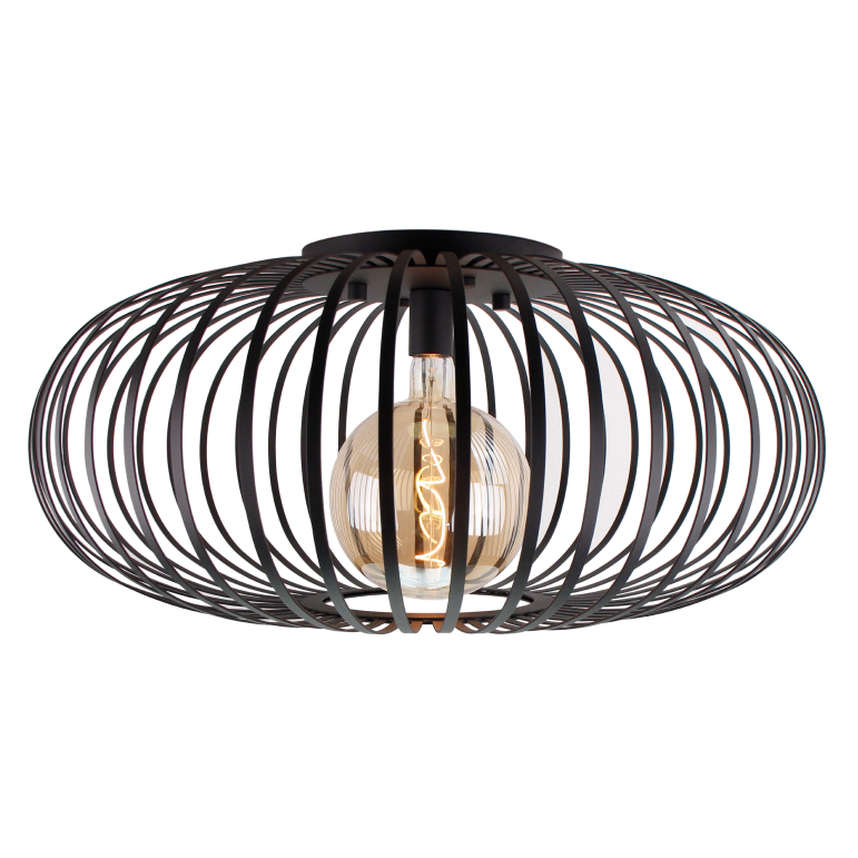 Die Chericoni Curvato Deckenleuchte in Schwarz, Ø75 cm, 1-flammig, E27, verleiht großen Räumen moderne Eleganz und klare Linien.