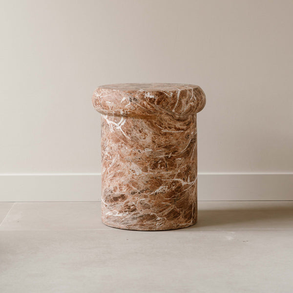 Indore Home - Side Table - Helsinki - Marble Look - MgO