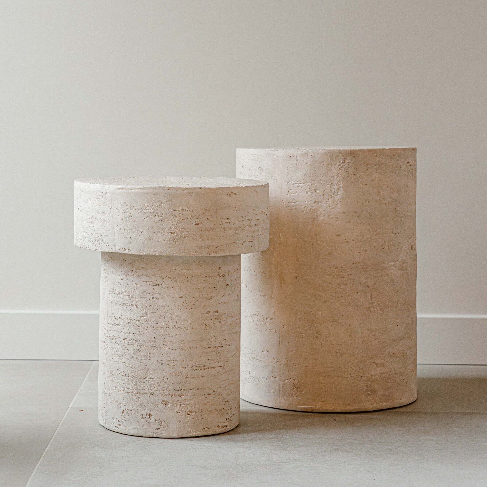 Indore Home - Side Table - Romano - Travertine Look - MgO