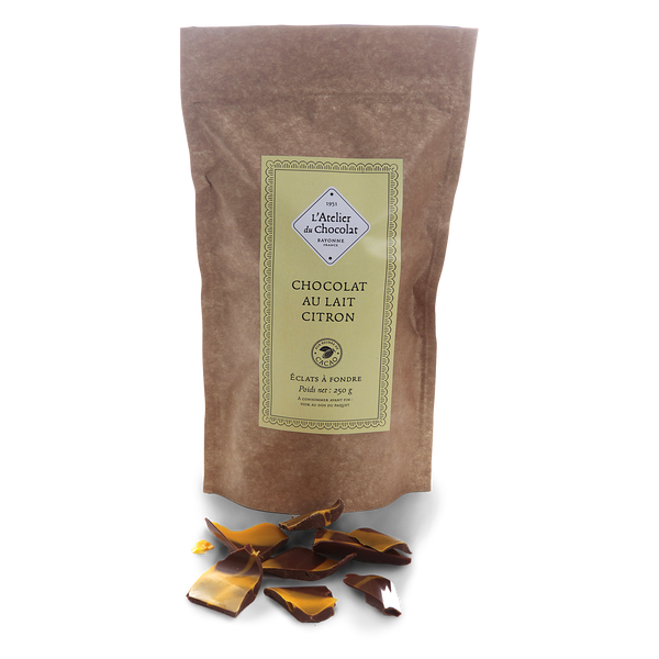 Éclats de chocolat au lait et citron artisanal