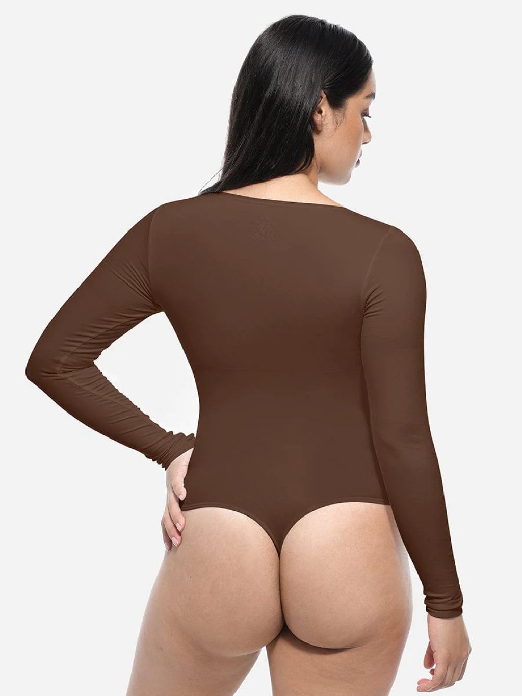 Shaping bodysuit with long sleeves, BROWN size other: M/L