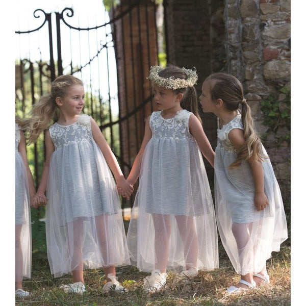 Lace Bodice Dress with Tulle Skirt
