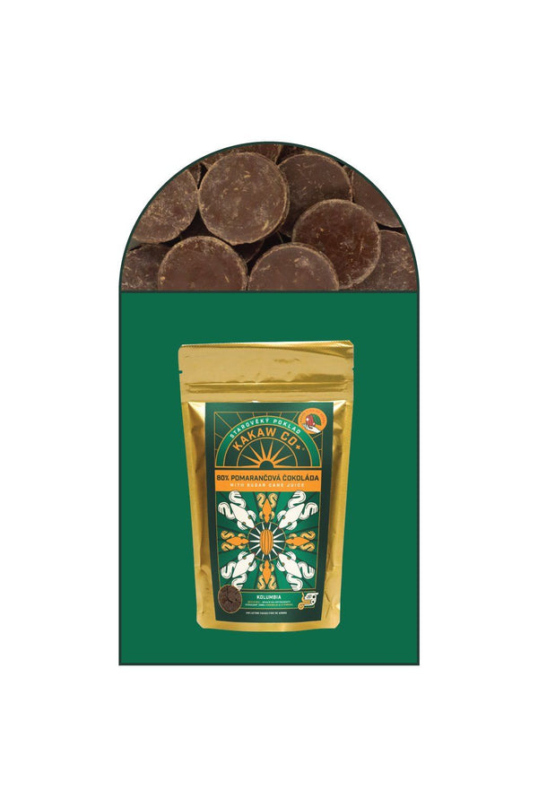 Tmavá sopečná 80% čokoláda s divoko-rastúcim pomarančom Kolumbia 100g