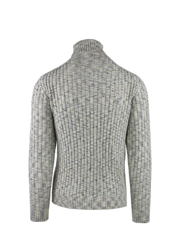 DOUBLE BRAIDED TURTLENECK WITH FANTASY YARN
