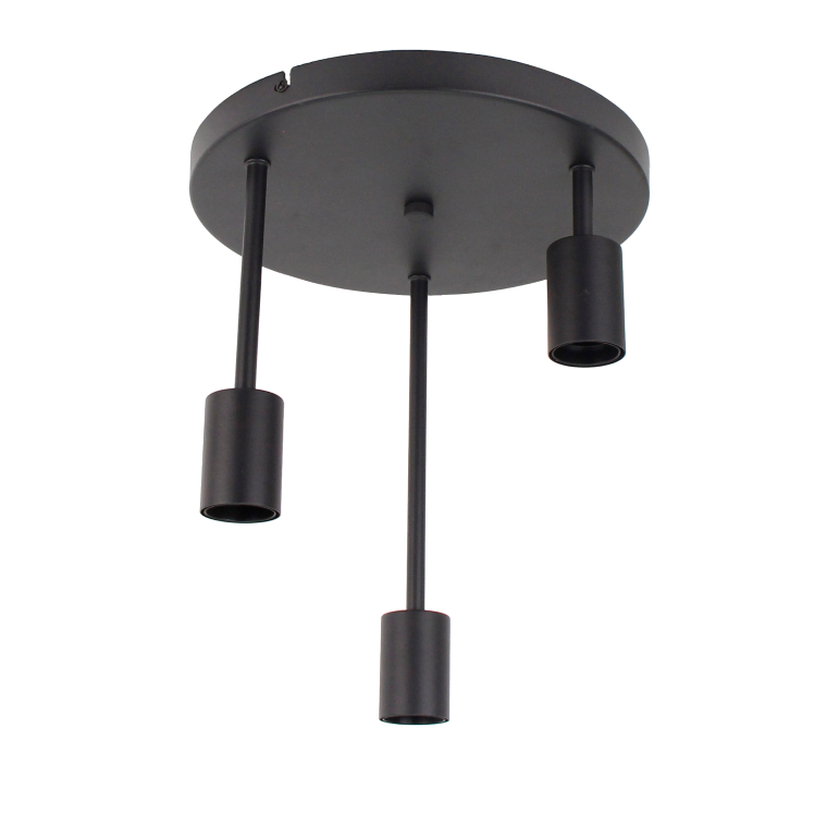 Design-Deckenleuchte Chericoni Basic, Ø28 cm, schwarz, 3-flammig, E27, drei einstellbare Höhen.