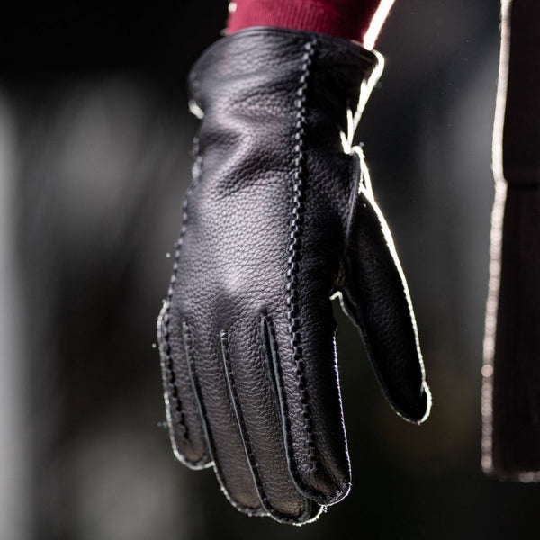 Handmade Men's Leather Gloves with Cashmere