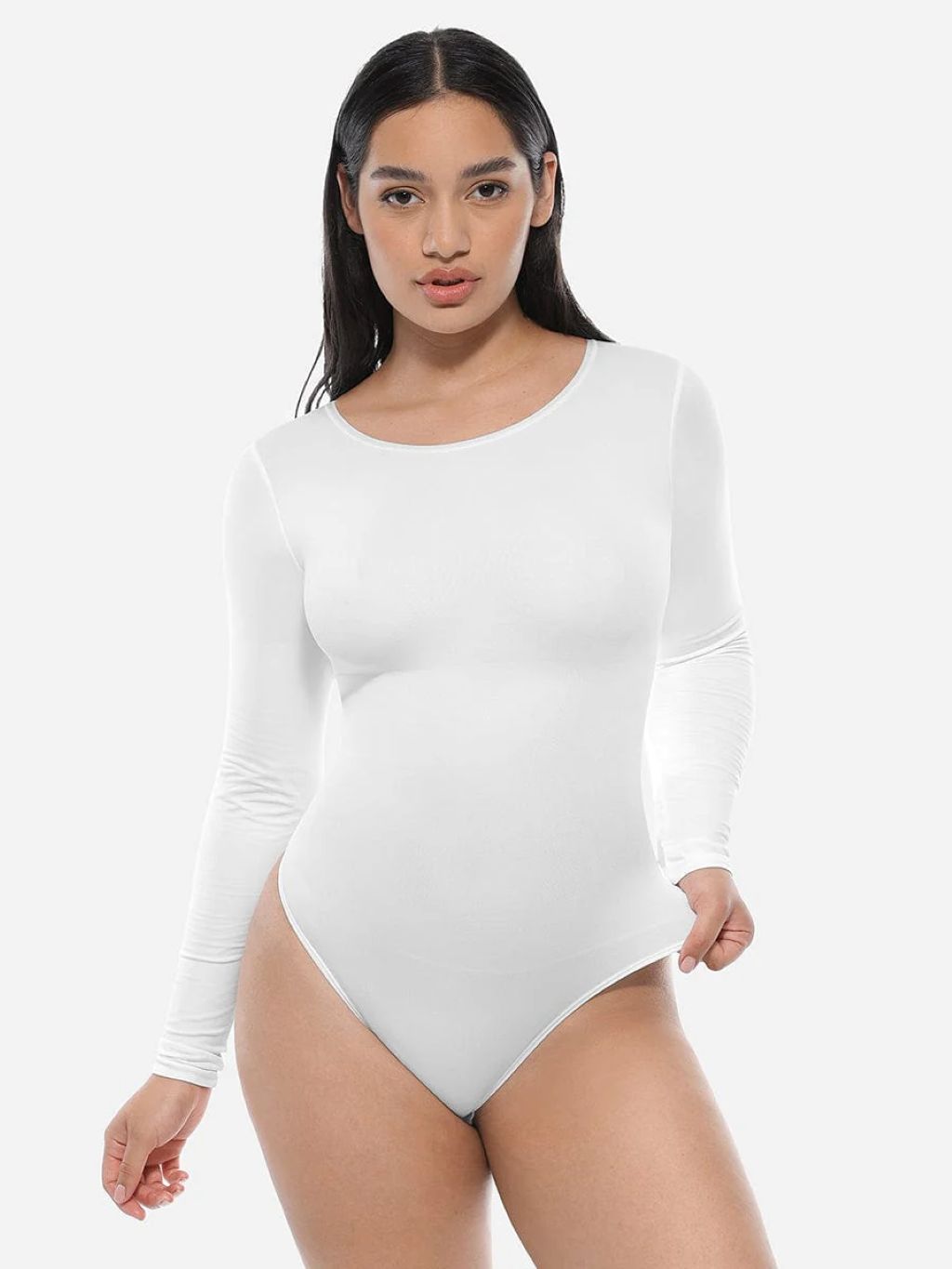Shaping bodysuit with long sleeves, WHITE size other: XL/XXL