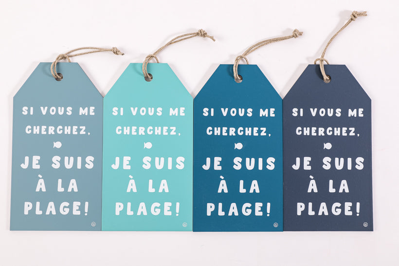 Panneau message Je suis à la plage