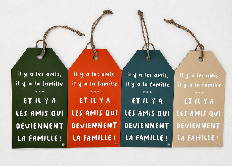 Pancarte message les amis la famille