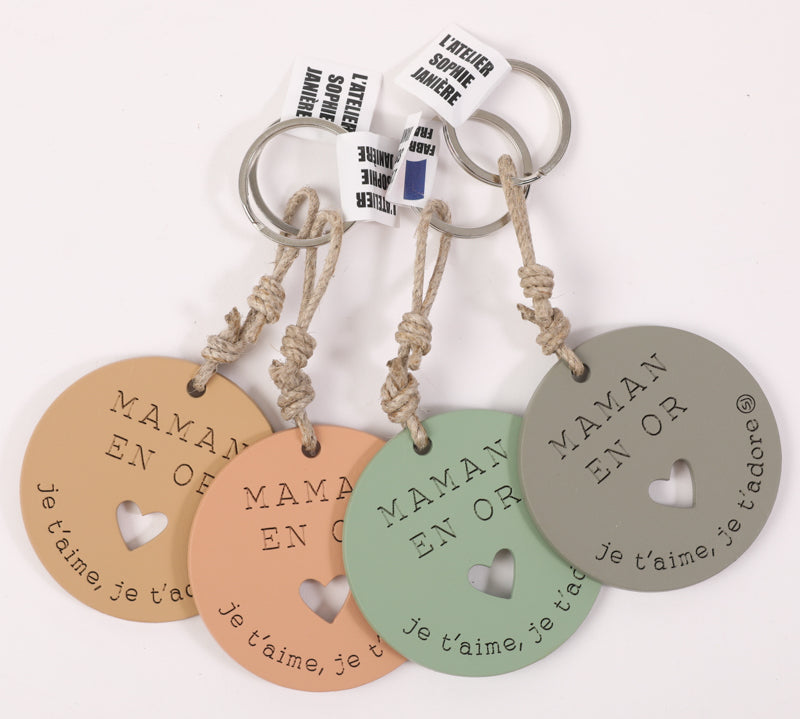 Gold Mom Keychain