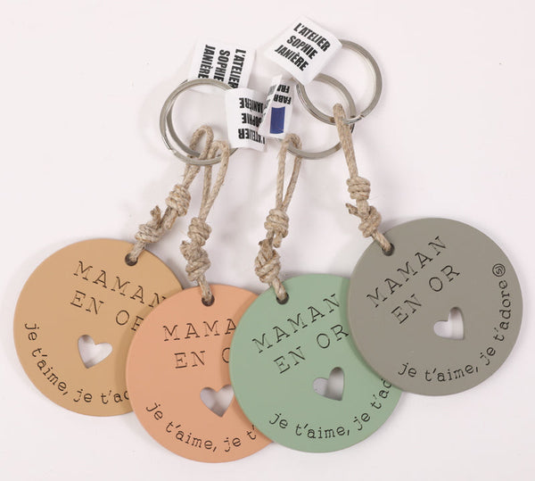 Gold Mom Keychain