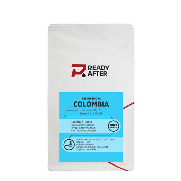 Káva bez kofeinu Colombia Supremo 17/18 Cukrová třtina Decaf - 100% Arabica Balení: 500g