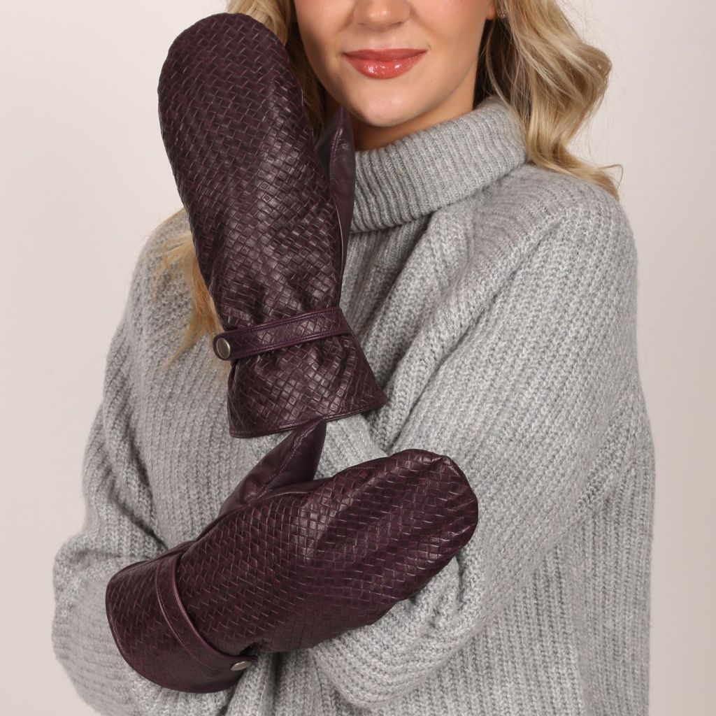 Women's Mittens with Pattern and Rabbit Lining