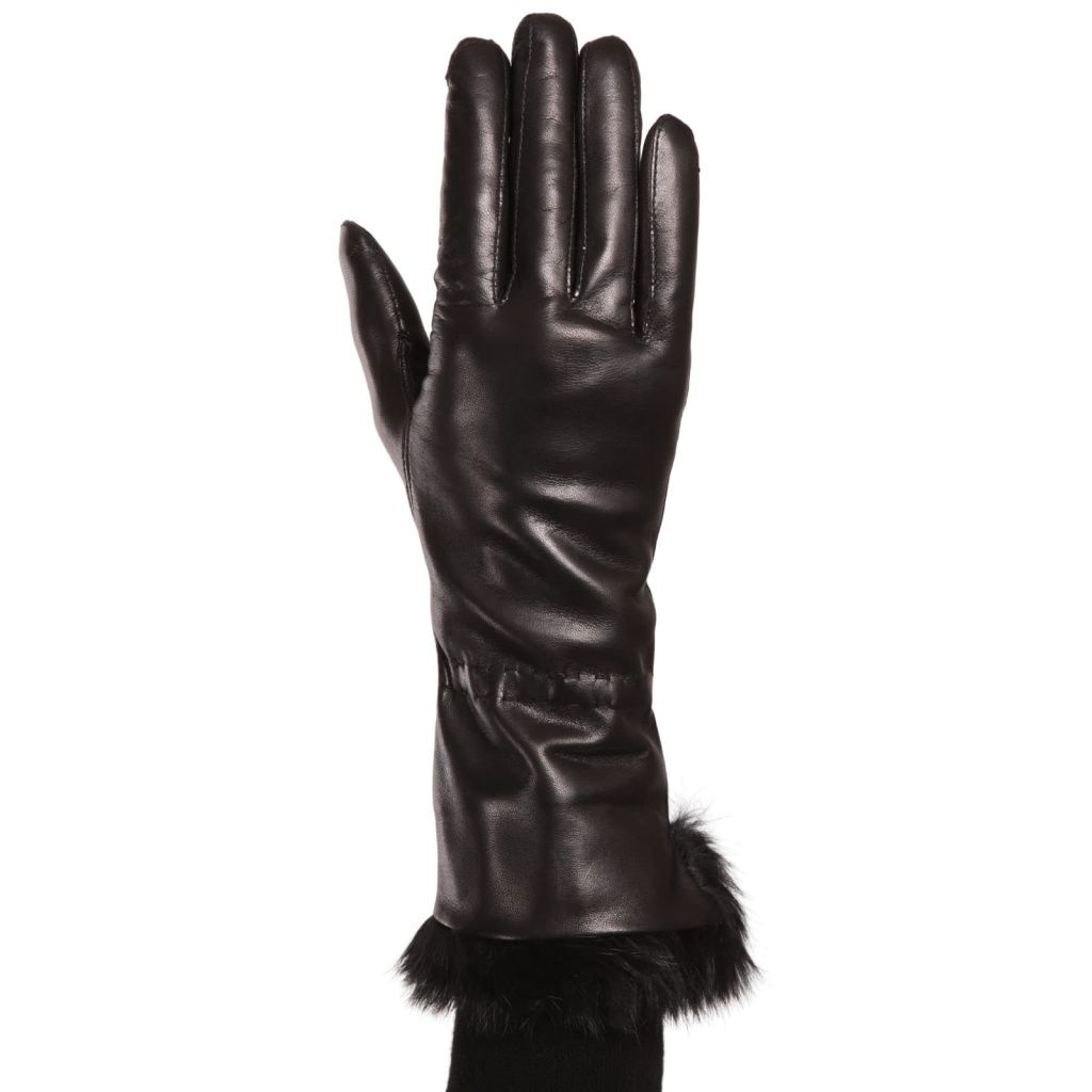 Long Women's Gloves with Cashmere and Rabbit Fur