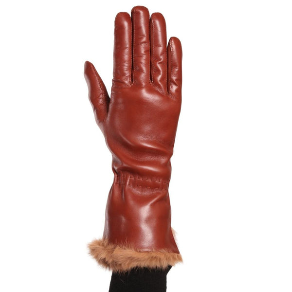 Long Women's Gloves with Cashmere and Rabbit Fur