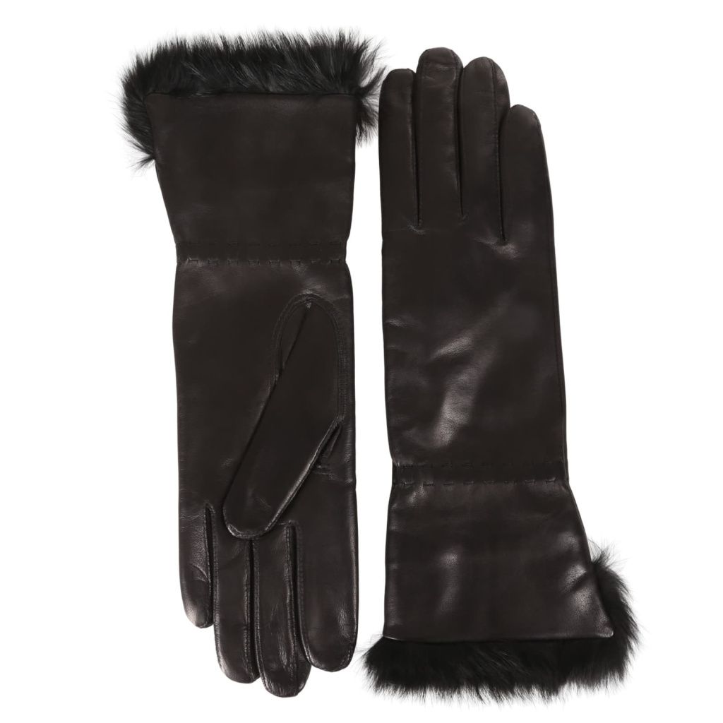 Long Women's Gloves with Cashmere and Rabbit Fur