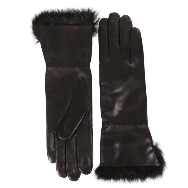 Long Women's Gloves with Cashmere and Rabbit Fur