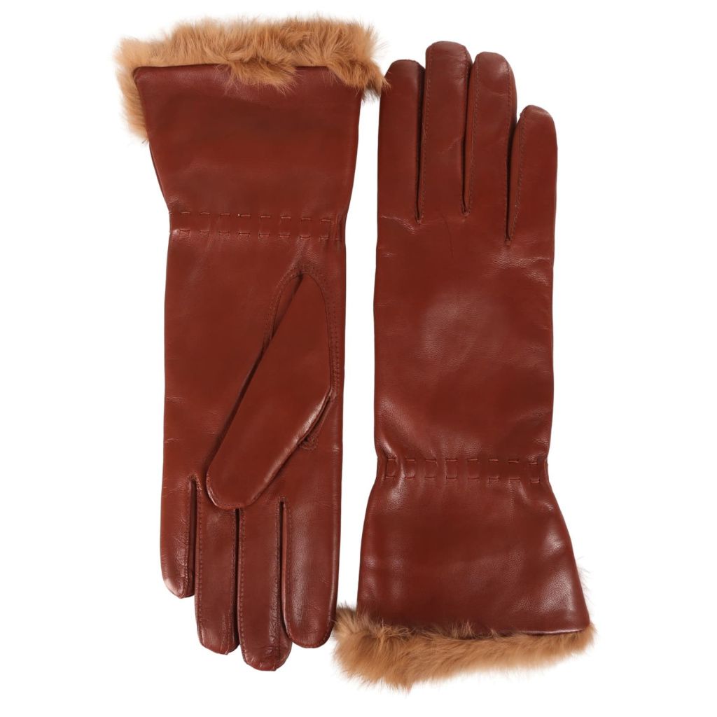 Long Women's Gloves with Cashmere and Rabbit Fur