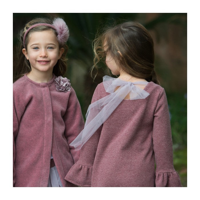 Lurex Sweatshirt Dress with Ruffle Detail