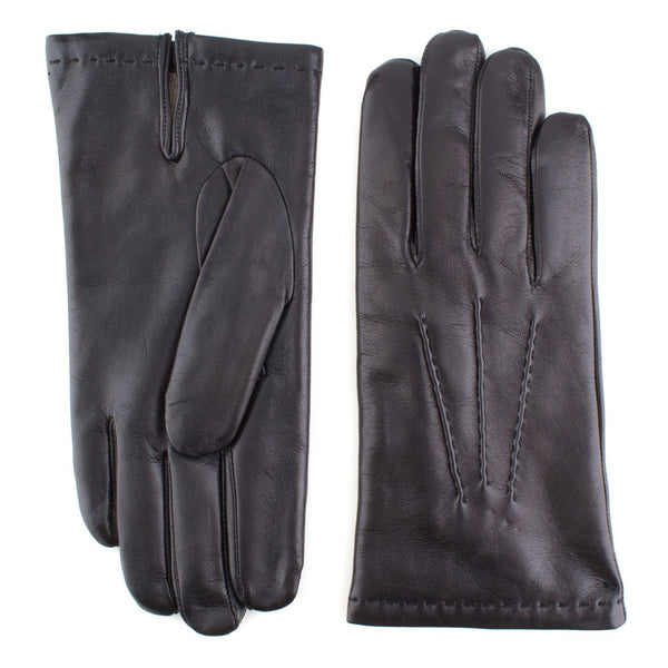 Men's Leather Gloves with Hand-Stitched Hem
