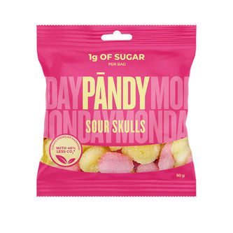 PANDY CANDY - Gumové bonbony bez přidaného cukru Příchuť: SOUR SKULLS