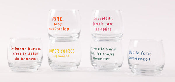 6 Round Glasses Never Without Friends on Saturdays