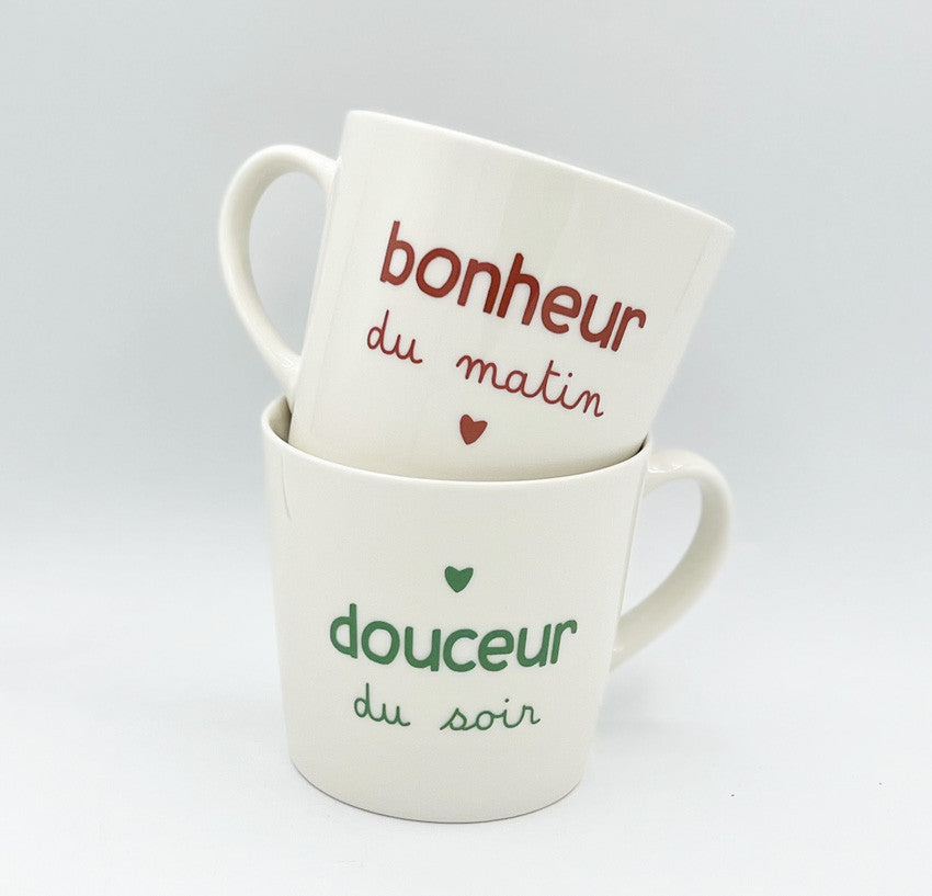 Set of 2 Morning Happiness Breakfast Mugs