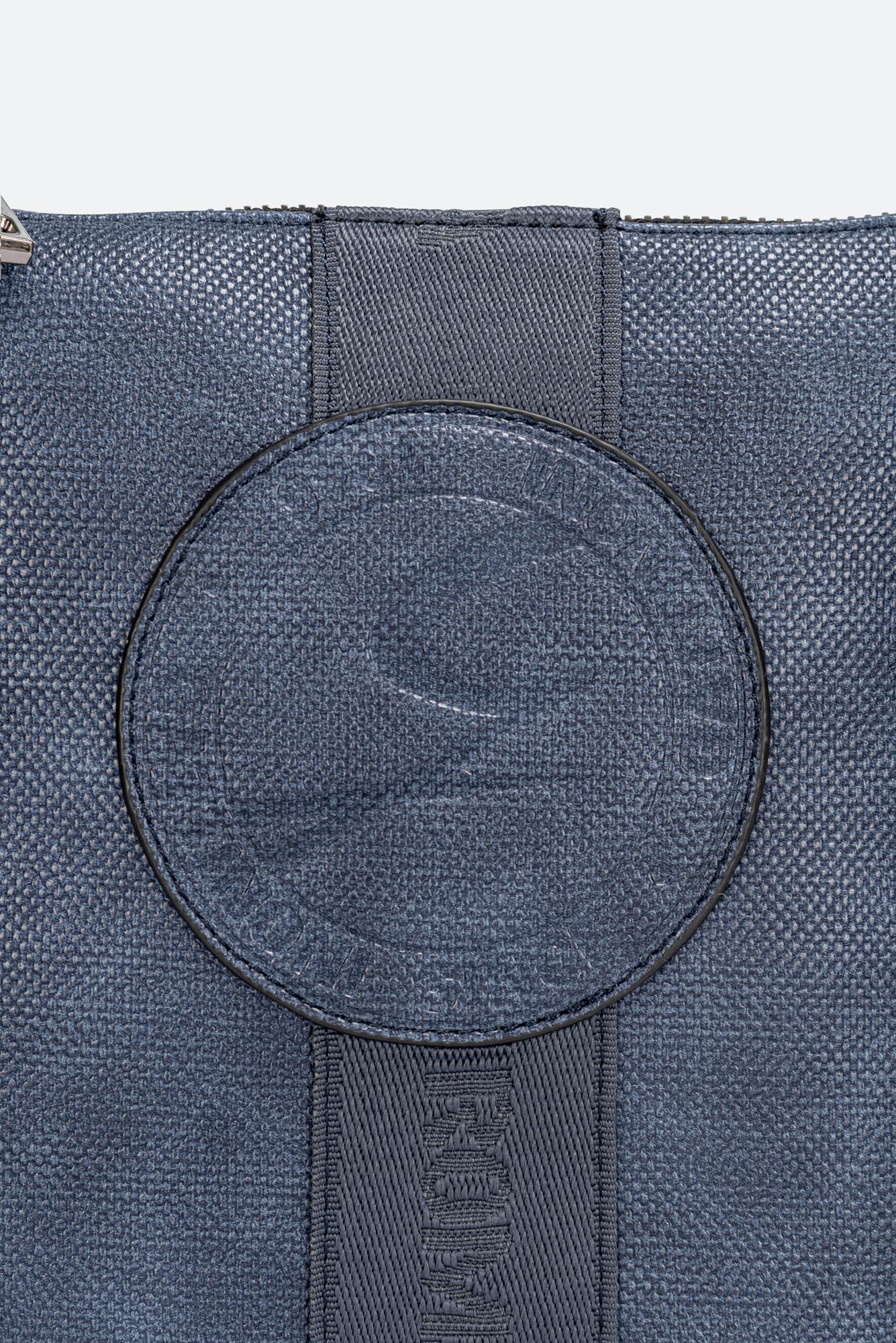 Tristan Texture Crossbody Bag with Embossed Logo in Blue