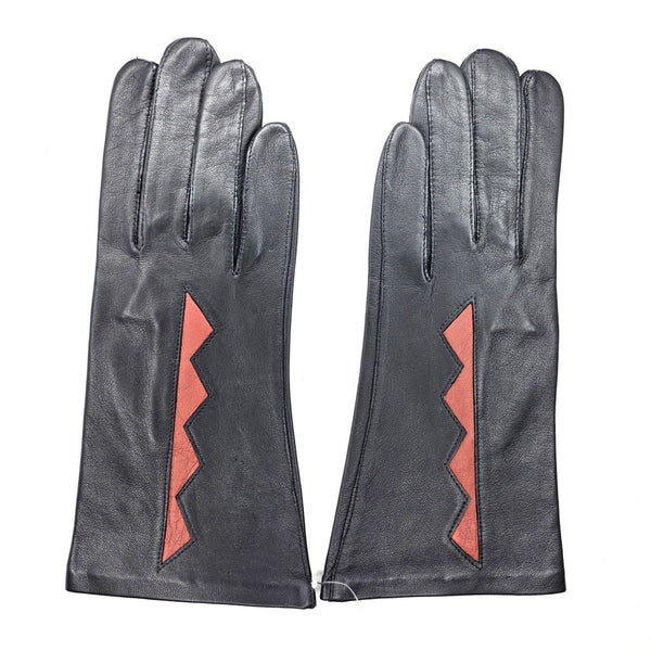 Women's gloves without lining with decoration