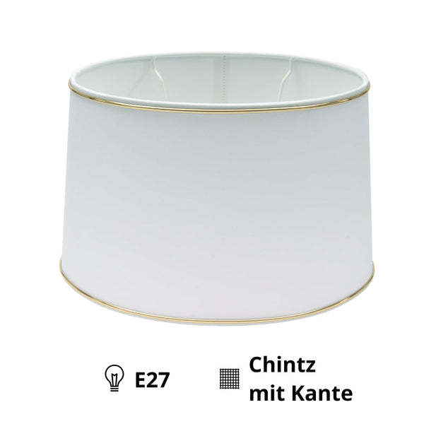 Various Oval Chintz Lampshade with Gold Edge, for E27 - for Table Lamp