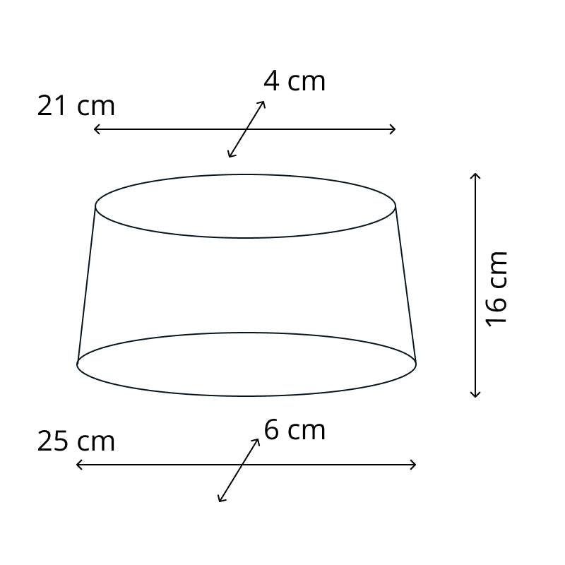 Various Oval Lampshade - Ø25, 30 or 35 cm – Chintz - White with Glossy Silver Edge