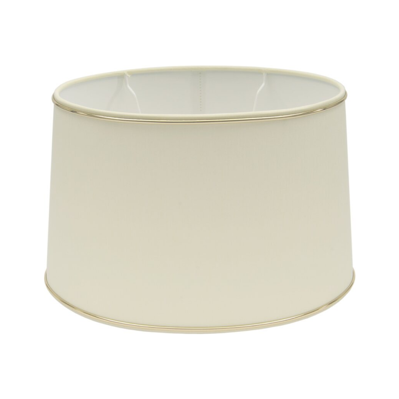 Various Oval Lampshade - Ø25 or 30 cm – Chintz - Cream with Glossy Gold Edge
