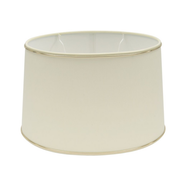 Various Oval Lampshade - Ø25 or 30 cm – Chintz - Cream with Glossy Gold Edge