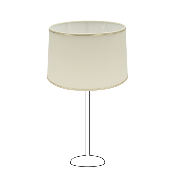 Various Oval Lampshade - Ø25 or 30 cm – Chintz - Cream with Glossy Gold Edge