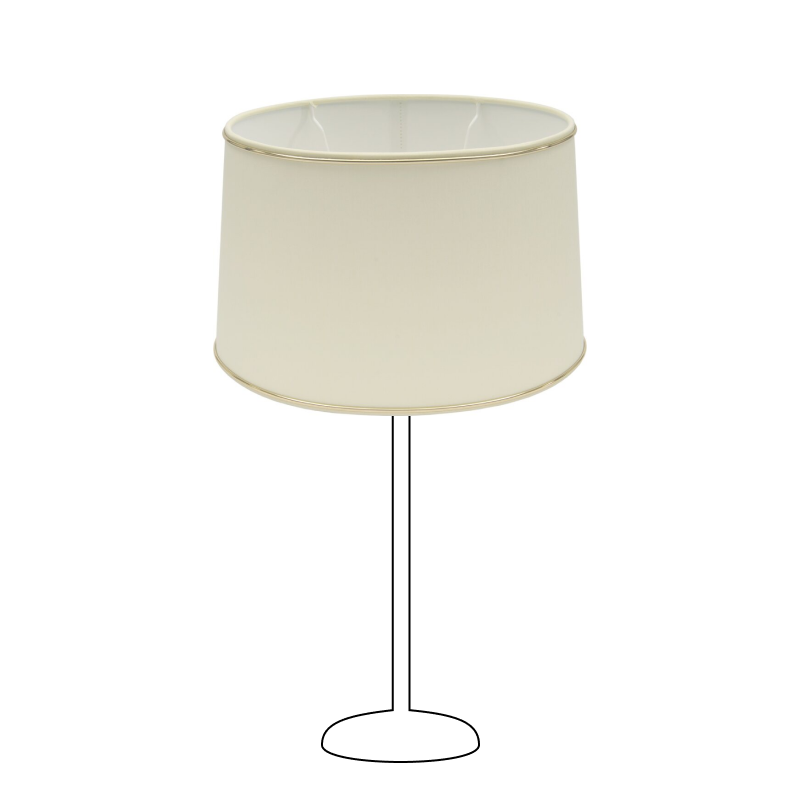 Various Oval Chintz Lampshade with Gold Edge, for E27 - for Table Lamp