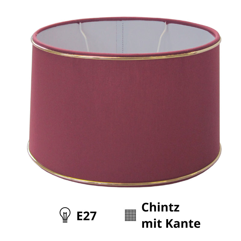 Various Oval Chintz Lampshade with Gold Edge, for E27 - for Table Lamp