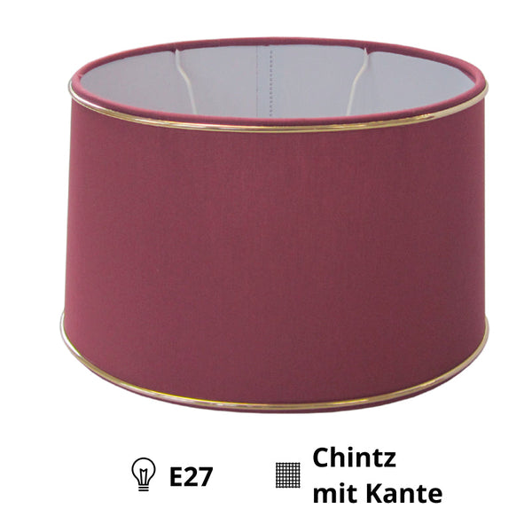 Various Oval Chintz Lampshade with Gold Edge, for E27 - for Table Lamp