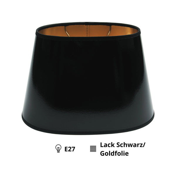 Vari Paralumi Ovali - Laccato/Foglio d'Oro - Nero - Ø25 o Ø30