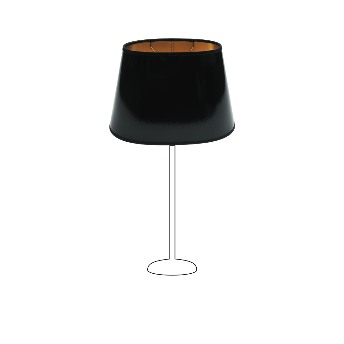 Vari Paralumi Ovali - Laccato/Foglio d'Oro - Nero - Ø25 o Ø30