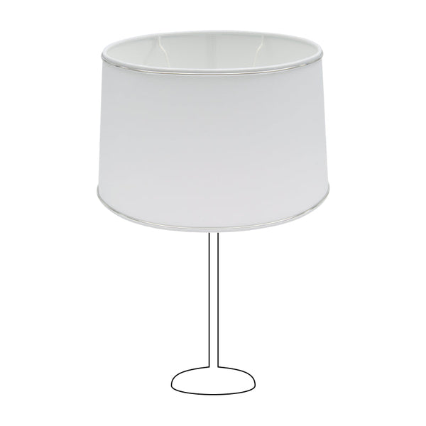 Various Oval Lampshade - Ø25, 30 or 35 cm – Chintz - White with Glossy Silver Edge