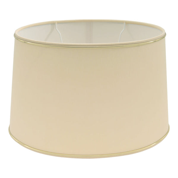 Diverse Ovale Lampenkap - Ø25, 30 of 35 cm – Chintz - Crème met Glanzende Gouden Rand