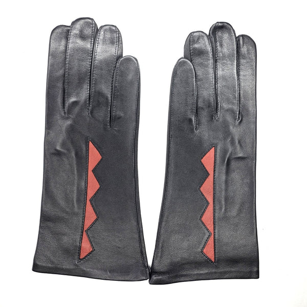 Women's gloves without lining with decoration