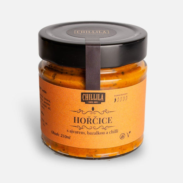 Hořčice s ajvarem a bazalkou 60 ml / 210 ml