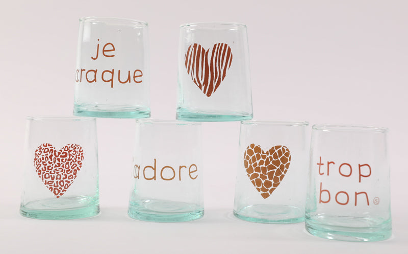 6 Beldi glasses gm hearts I love