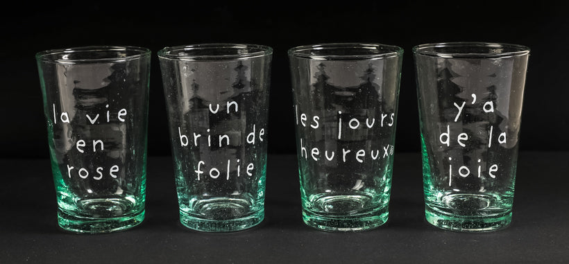 4 Stackable Beldi Glasses, There's Joy