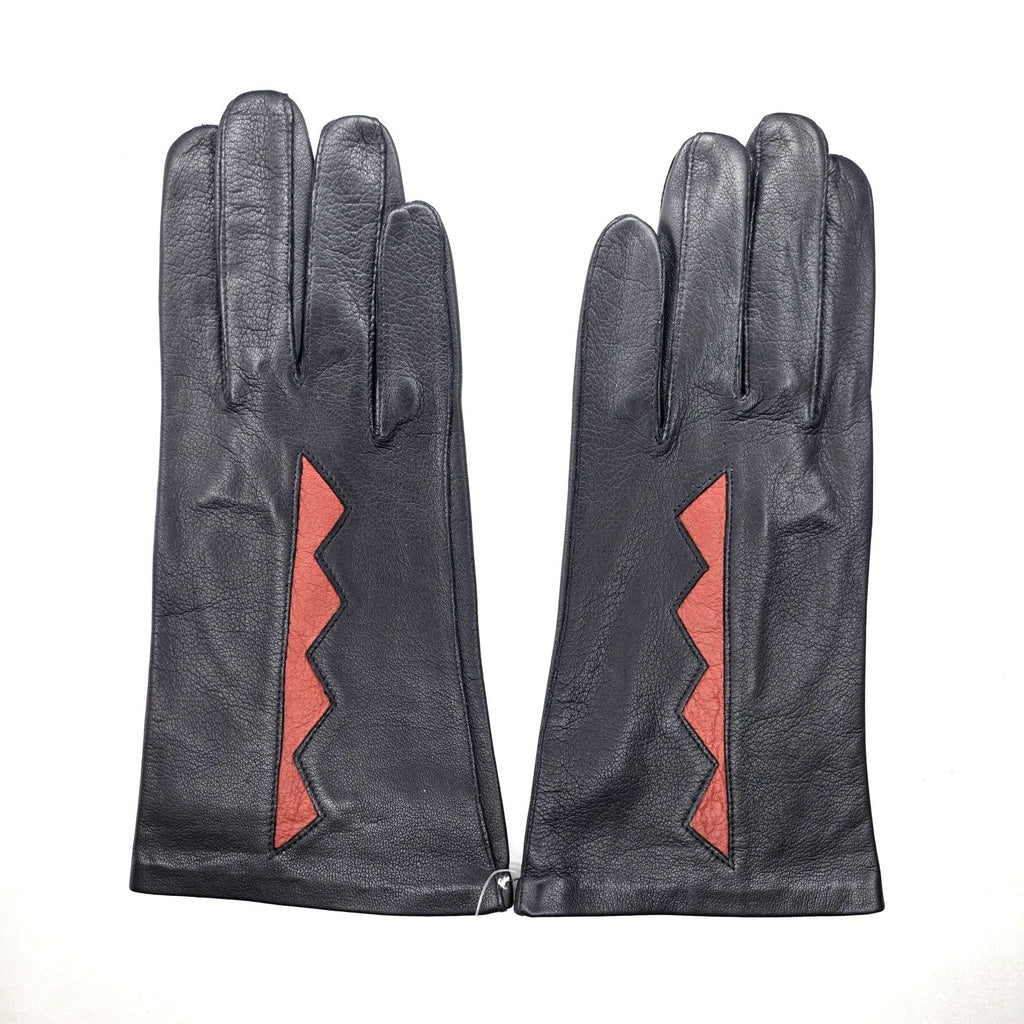 Women's gloves without lining with decoration