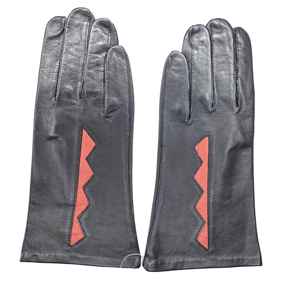 Women's gloves without lining with decoration