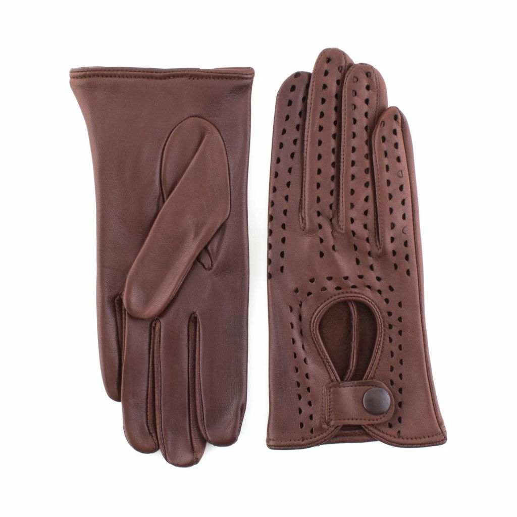 Sporty-Elegant Leather Gloves for Ladies