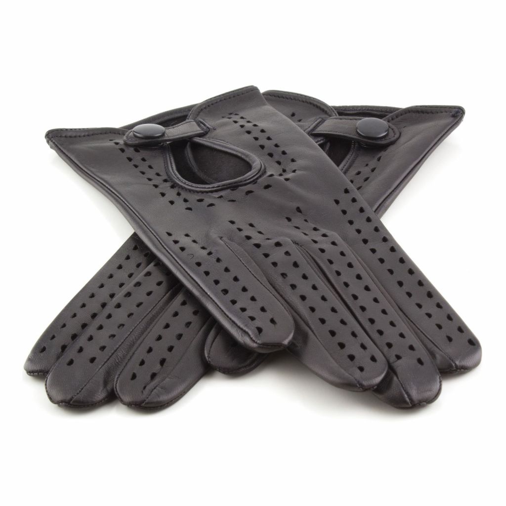 Sporty-Elegant Leather Gloves for Ladies